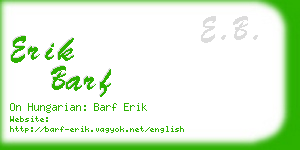 erik barf business card